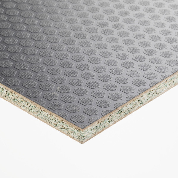PANNEAU AGGLOMERE FACES MDF SUPERPAN H DECK ANTIDERAPANT HYDROFUGE NOIR 3660X1830MM 12MM 40553886