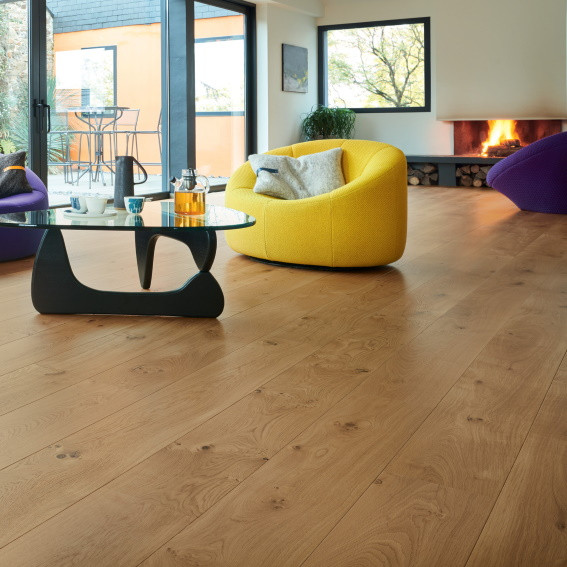 PARQUET DIVA 223 R+L CHENE AUTHENTIQUE TOPAZE  15X223MM 2 CHANFREINS - VERNIS MAT - SUPPORT CP