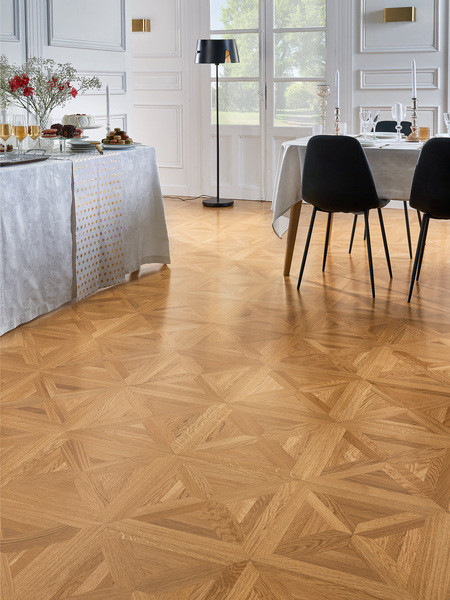 PARQUET CARMEN R+L CHENE CLASSIC SATINE N°5 14X392MM BORDS DROITS - VERNIS SATINE-SUPPORT HDF
