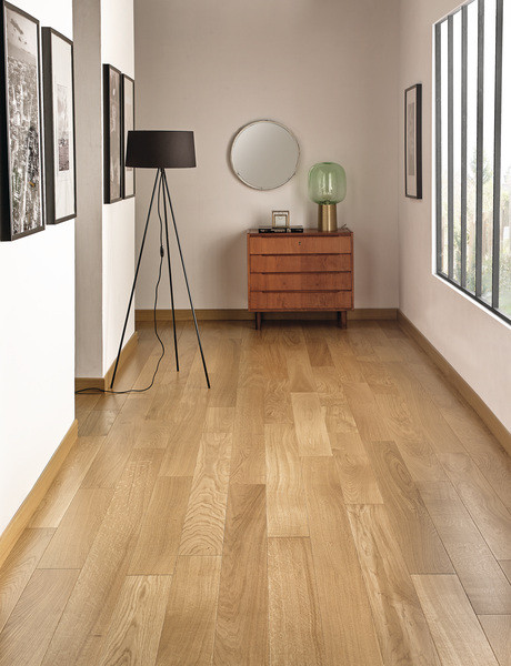 PARQUET DIVA 139 CLIC CHENE CLASSIC SATINE  12X139MM 4 CHANFREINS-VERNIS SATINE - SUPPORT HDF