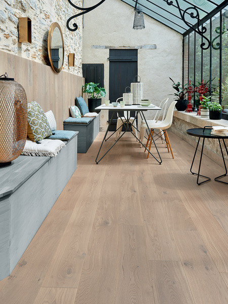 PARQUET DIVA 184 CLIC CHENE ZENITUDE RAFIA 12X184MM 4 CHANFREINS - HUILE - SUPPORT HDF