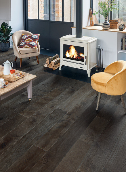 PARQUET DIVA 184 R+L CHENE ZENITUDE TOURBE 14X184MM 4 CHANFREINS - HUILE - SUPPORT CP