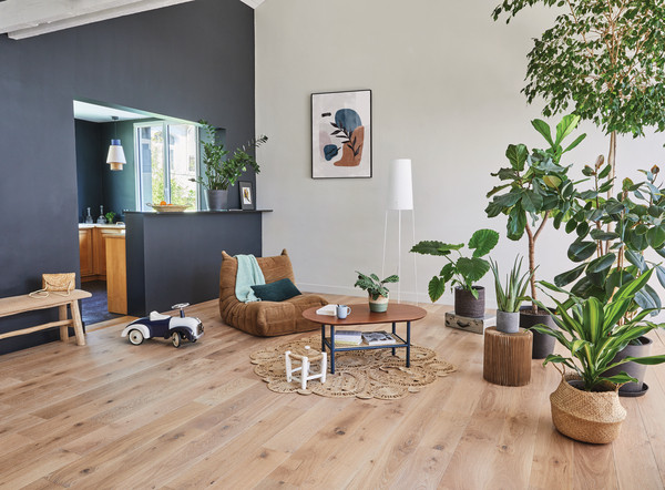 PARQUET DIVA 184 R+L CHENE ZENITUDE ORIGINE TUFEAU  14X184MM 2 CHANFREINS VIEILLIS - HUILE - SUPPORT CP