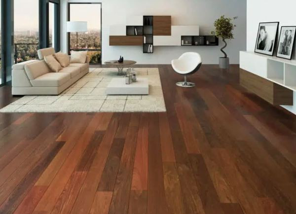 PARQUET MASSIF IPE 14X125MM 4 CHANFREINS - LONG.300-1500MM -VERNIS SATINE - RL