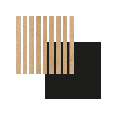 PANNEAU MURAL MAESTRO LATT PEPPER OAK / BLACK 2770X300X20MM - COLIS DE 2 LAMES