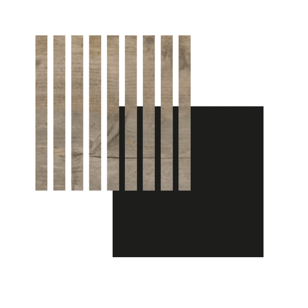 PANNEAU MURAL MAESTRO LATT RUSTIC WOOD 00205 / MATTE BLACK  2770X300 X20MM - COLIS DE 2 PIECES