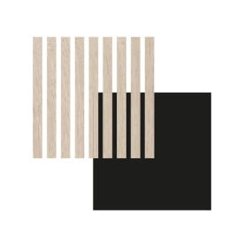 PANNEAU MURAL MAESTRO LATT VANILLA OAK 00200 / MATTE BLACK 2770X300X20MM - COLIS DE 2 PIECES