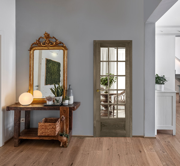 Porte PROBOPORTE Bois massif CHENE Modèle ELEGANCE (6, 8 ou 15 carreaux)