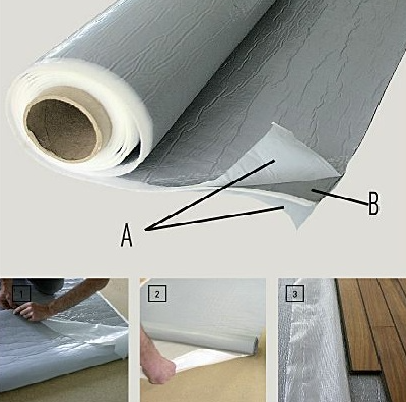 SOUS-COUCHE POUR PARQUET A COLLER ET SOL CHAUFFANT ISO 18DB - EP. 3,2MM - ROULEAU DE 5M2