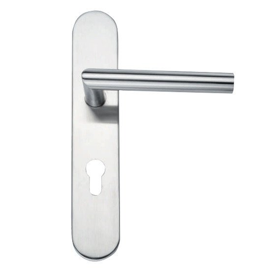 BEQUILLE SUR PLAQUE 45MM MODELE PRAGUE INOX BROSSE 304 ENTRAXE 195MM- CARRE 7 - CLE I