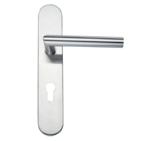 BEQUILLE SUR PLAQUE 45MM MODELE PRAGUE INOX BROSSE 304 ENTRAXE 195MM- CARRE 7 - CLE I