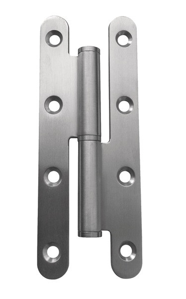 JEU PAUMELLES INOX BROSSE 304 140X70 NŒUD PLAT 14MM HAUTEUR 98MM GAUCHE