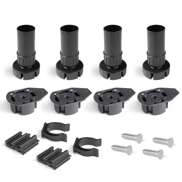 EMUCA KIT 4 PIEDS REGLABLES POUR CAISSON HAUTEUR 100MM + EMBASE