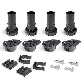 EMUCA KIT 4 PIEDS REGLABLES POUR CAISSON HAUTEUR 100MM + EMBASE