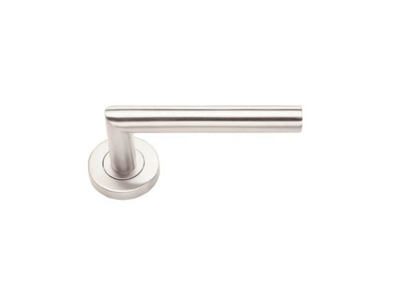 BEQUILLE DOUBLE MODELE PRAGUE INOX BROSSE 304 ROSACE RONDE SANS ROSACES