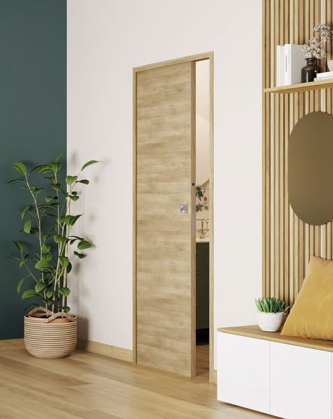 SOGAL PORTE COULISSANTE ESSENTIA SALVIA MELAMINE CHENE M25 2040X830