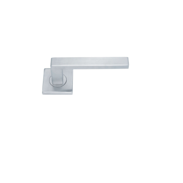 BEQUILLE DOUBLE MODELE OSLO INOX BROSSE 304 ROSACE CARREE 53MM - CARRE 7 - SANS ROSACES -