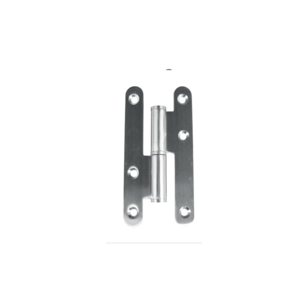 JEU PAUMELLES INOX BROSSE 304 110X55 NŒUD PLAT 12,5MM HAUTEUR 73MM DROITE