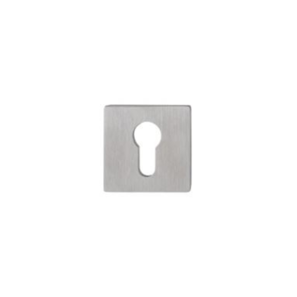 PAIRE DE ROSACES MODELE OSLO INOX BROSSE 304 AVEC ROSACES CARREES 53MM CLE I