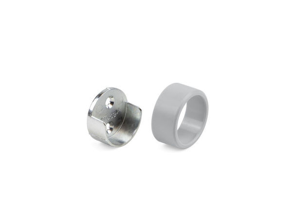 EMUCA SUPPORT LATERAL CHROME ROND POUR BARRE PENDERIE - SACHET DE 4 UN