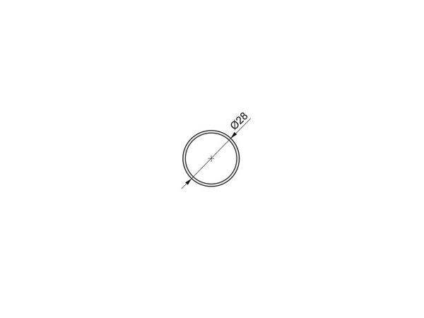 EMUCA TUBE POUR PENDERIE ROND ALU MAT DIAM.28MM LONG.2350MM