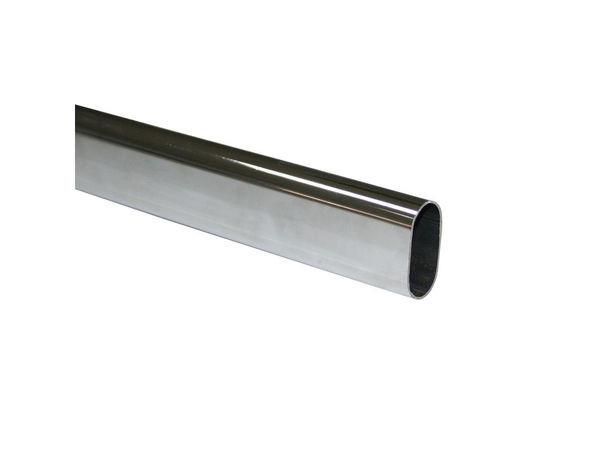 EMUCA TUBE POUR ARMOIRE OVALE ACIER CHROME LONG.2350MM