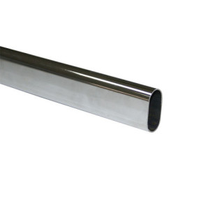 EMUCA TUBE POUR ARMOIRE OVALE ACIER CHROME LONG.2350MM