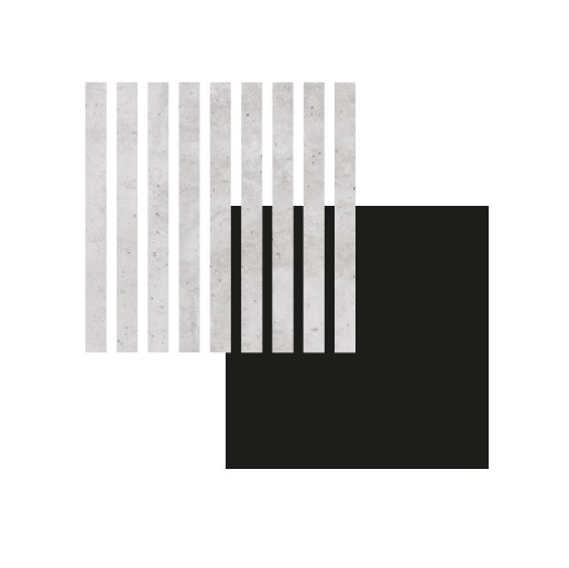 PANNEAU MURAL MAESTRO LATT RAW CONCRETE 00172 / MATTE BLACK 2770X300X20MM - COLIS DE 2 PIECES