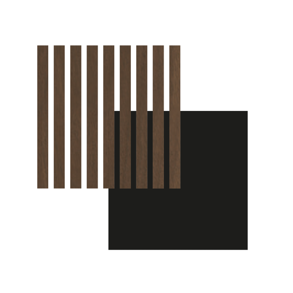 PANNEAU MURAL MAESTRO LATT WARM WALNUT 00211 / MATTE BLACK  2770X300X20MM - COLIS DE 2 PIECES