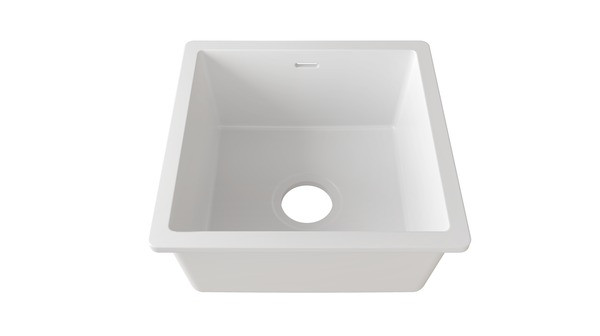 EVIER DE CUISINE RESINE KERROCK EMMA SNOW WHITE 108 (370X370X180) KIT TROP PLEIN INCLUS