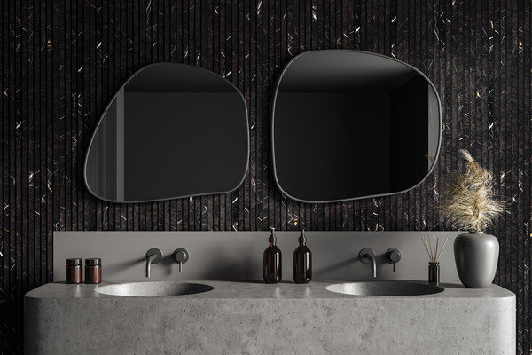 PANNEAU MURAL MAESTRO LATT HYDROFUGE BLACK MARBLE 00214 / NOVO NOIR 2770X300X16MM -  COLIS DE 2 PIECES