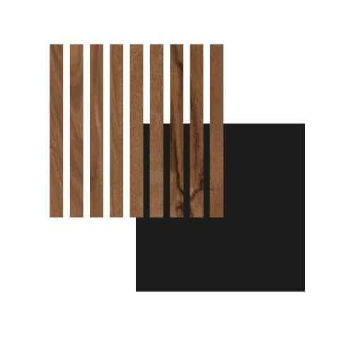 PANNEAU MURAL MAESTRO LATT RUSTIC WOOD 00205 / MATTE BLACK  2770X300 X20MM - COLIS DE 2 PIECES