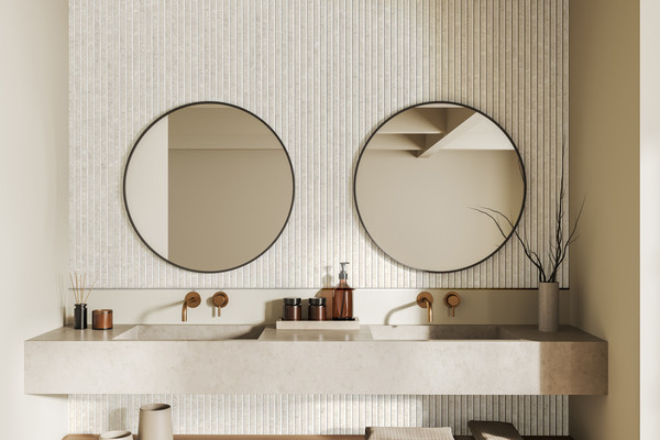 PANNEAU MURAL MAESTRO LATT HYDROFUGE CEPPO BEIGE / NOVO BLANC  2770X300X16MM -  COLIS DE 2 PIECES