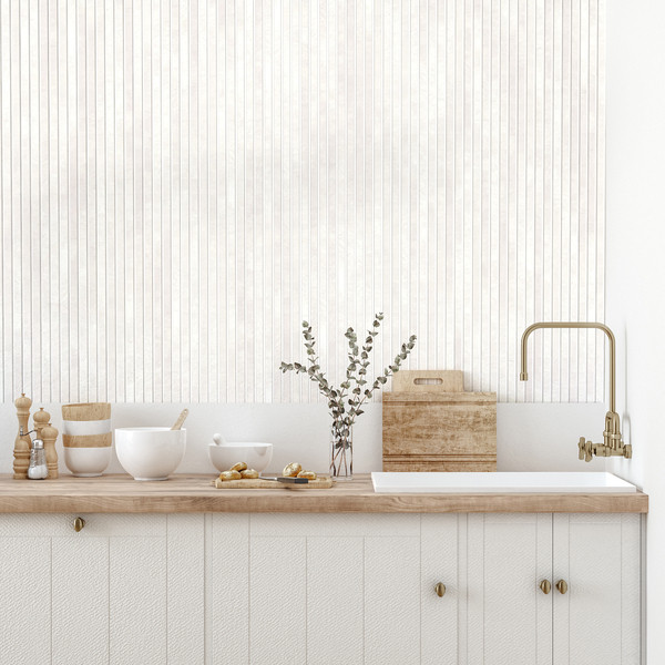 PANNEAU MURAL MAESTRO LATT HYDROFUGE STUCCO IVORY / NOVO BLANC  2770X300X16MM -  COLIS DE 2 PIECES