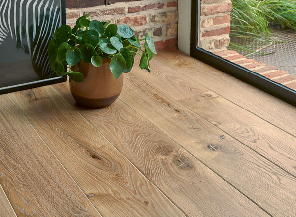 PARQUET DIVA 184 R+L CHENE HERITAGE HUILE SABLE 14X184MM 2 CHANFREINS ARRONDIS - HUILE - SUPPORT CP